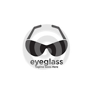 Eye glasses logo design vector template