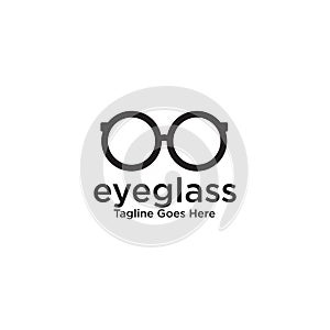 Eye glasses logo design vector template