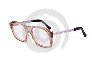 Eye Glasses old on white background photo