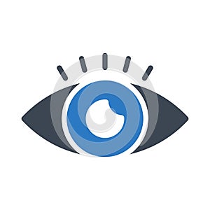 Eye glyph colur vector  icon