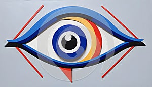 Eye of God on white background. 3D illustration. View from above. Generative AI