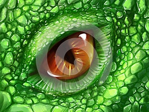 Eye of a green dragon