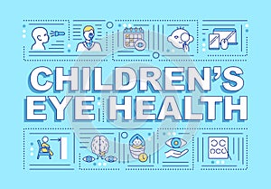 Eye health of children word concepts banner