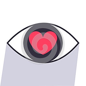 Eye Heart icon vector