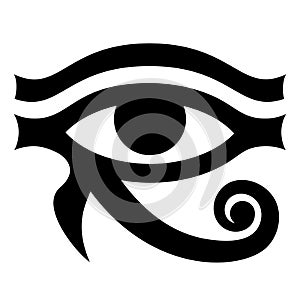 The Eye of Horus. Ancient symbol pattern. Vector monochrome illustration. White background