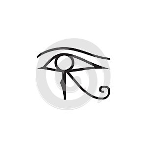 Eye of Horus, called Wadjet. Egyptian symbol of protection, royal power and good health, personified in goddess Wadjet.