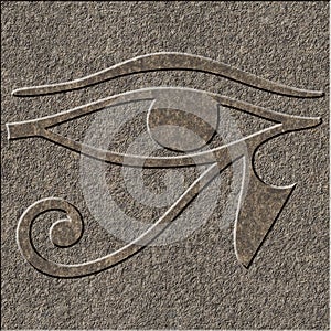 Eye of Horus chiseled in granite