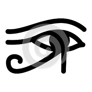 Eye horus icon. Black symbol divine order and fertility.