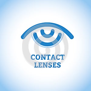 Eye icon with contact lens  - vector illustration.