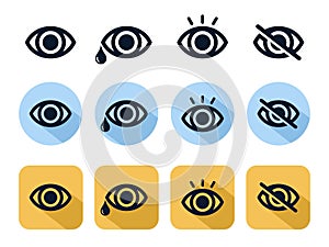 Eye icon line set for web