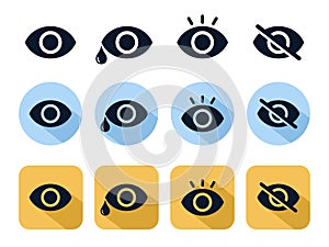 Eye icon set vector for web, software, application, mobile