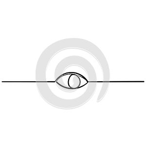 Eye icon. Symbol of vision. Linear vector doodle