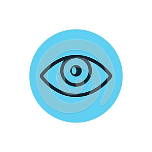 Eye icon vector line vision eyeball. Outline eye illustration view shape graphic sight