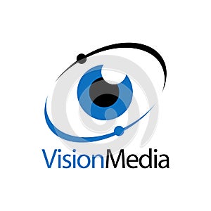 Eye icon vision media logo concept design template