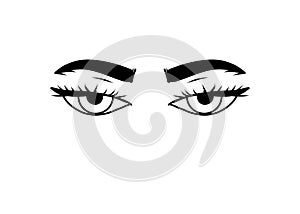 Eye illustration isolated on white look cartoon style