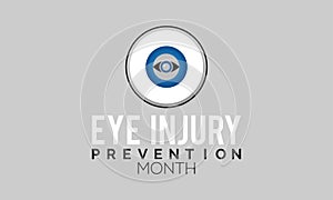 Eye Injury Prevention awareness observance day banner template design with white background