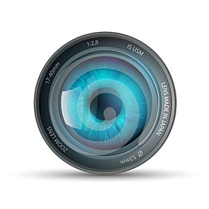 Eye inside the camera lens