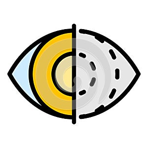 Eye iris scan icon color outline vector