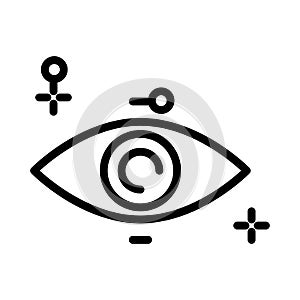 Eye isolated outline icon, human vision organ, ophthalmology