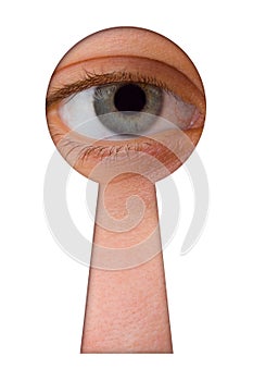 Eye in keyhole photo