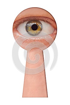 Eye in keyhole