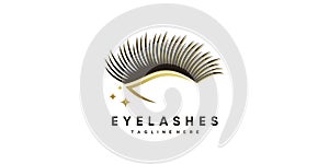 Eye lashes logo design concept Premium Vector