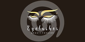 Eye lashes logo design concept Premium Vector