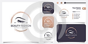 Eye lashes logo design with creative modern concept Premium Vector idea design