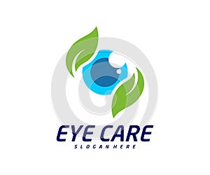 Eye leaf logo design vector template, Creative eye logo concept, Icon symbol, Illustration