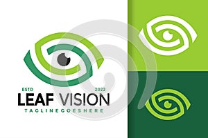 Eye Leaf Vision Logo Design Vector Illustration Template