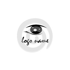 Eye logo illustration of a black vector design