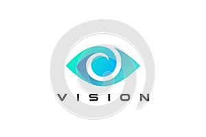 Eye Logo Vision Abstract Design vector template. Ophtalmology Clinic Optical Media Video Logotype concept icon