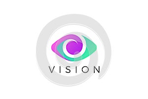 Eye Logo Vision Abstract Design vector template. Ophtalmology Clinic Optical Media Video Logotype concept icon