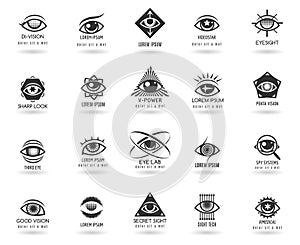 Eye logos vector set