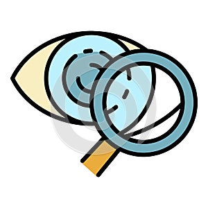 Eye magnify glass icon color outline vector