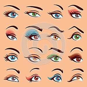 Eye Makeup Icons Set