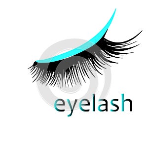 Eye makeup vector. logo of beautiful luxurious eyelashes.