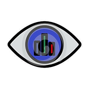 Eye With Market Chart Inside Pupil Icon