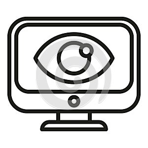 Eye monitor care icon outline vector. Test clinic