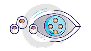 Eye with Network Nodes, Connected Vision Global Data Vector, vector design Generative AI