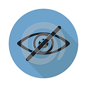 Eye no sign or icon isolated vector element. Flat eye no for concept design.Vector flat illustration. Eye icon vector
