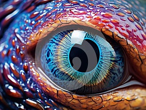 Ai Generated illustration Wildlife Concept of Eye of Octopus