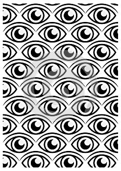 Eye pattern vector wallpaper editable isolated on white