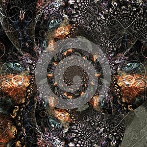 Eye Peers Out of Fractal photo