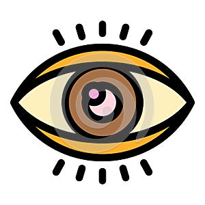Eye perception icon color outline vector