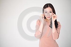 Eye problems concept such as near-sighted, myopia, far-sighted, photo