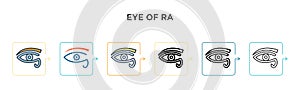 Eye of ra vector icon in 6 different modern styles. Black, two colored eye of ra icons designed in filled, outline, line and