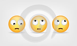 Eye roll emoticon 2020 high quality vector social media button Emoji Reactions printed on white paper, Popular social networking