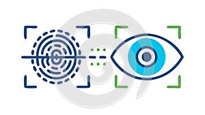 Eye Scan Biometric Authentication Security Vector Icon, vector design Generative AI