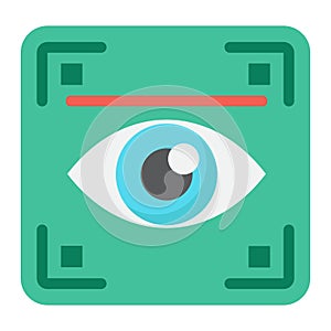 Eye scan flat icon, security and iris scanner